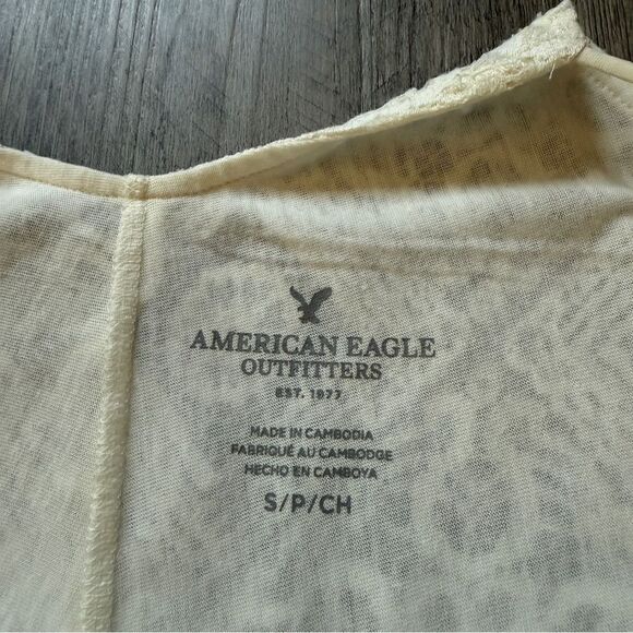 American Eagle Lace Crop Top Lined Small Cream Boho - Picture 4 of 11